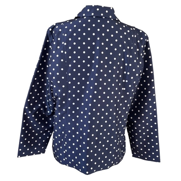 Chico’s Women’s Polka Dot Jacket Coat Size 2 Regular Size L-12 Windbreak Rain - Picture 4 of 9